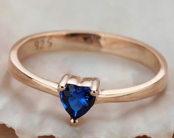 Heart Birthstone Ring - Personalized Gifts - Gifts for Her - Christmas Gifts - Mothers Day Gifts - Bridesmaid Gifts -Birthday Gifts-Grandma