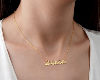 Mama Bird Birthstone Necklace – Personalized Mother & Children Jewelry, Custom Family Gift