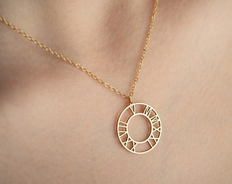 Römische Ziffern Halskette - Jahrestag Geschenk - Hochzeitsdatum Halskette - Muttertagsgeschenk - Weihnachtsgeschenk