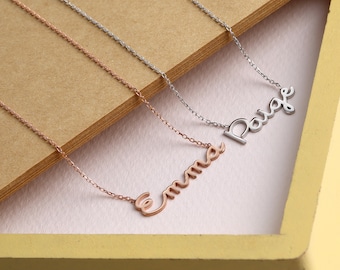 Name Plate Necklace Custom Gifts for Kids Mothers Day Gifts Christmas Gifts