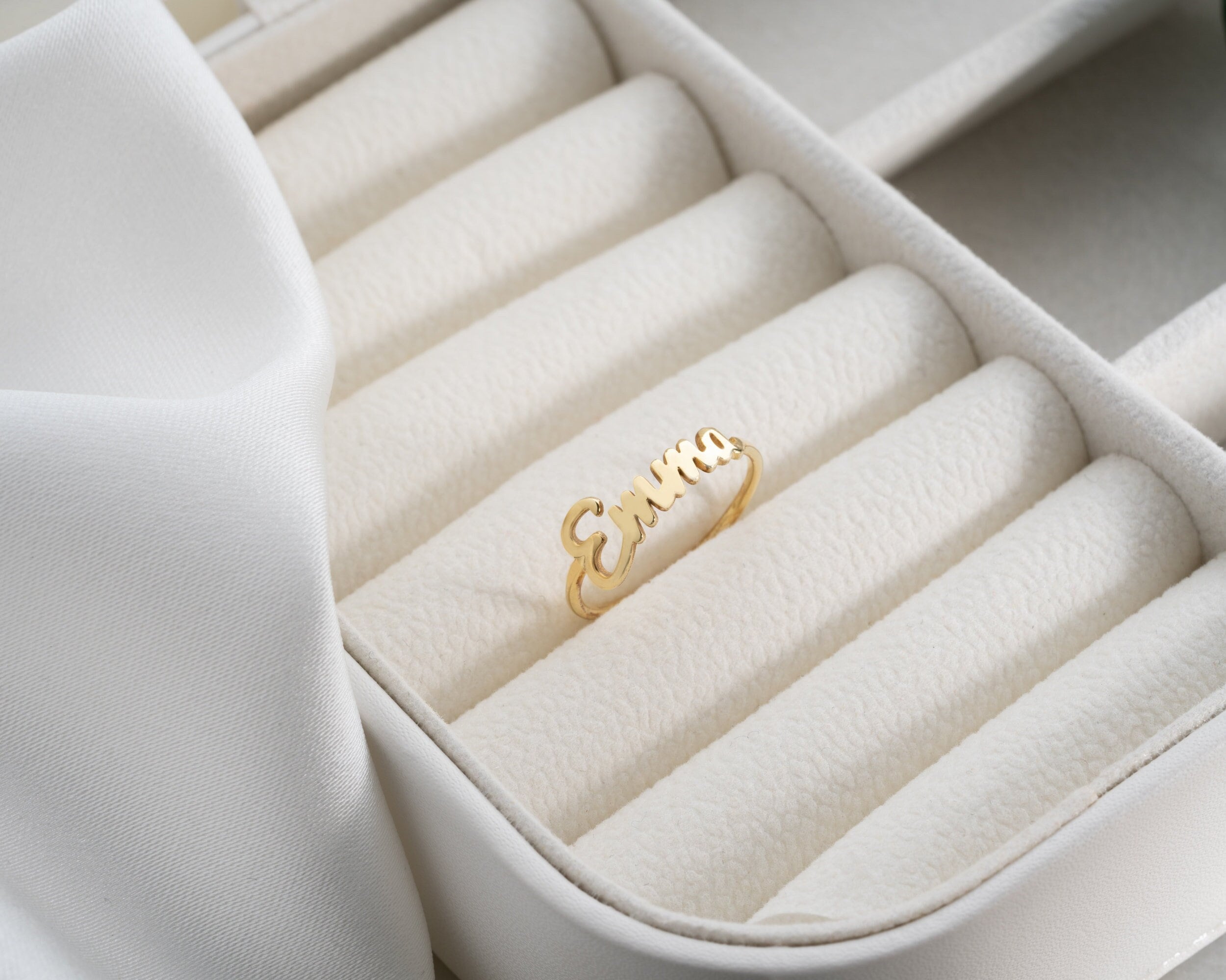 Name Ring Silver Personalized Gifts for Her Bridesmaids Gifts Mothers Day Gifts - USA