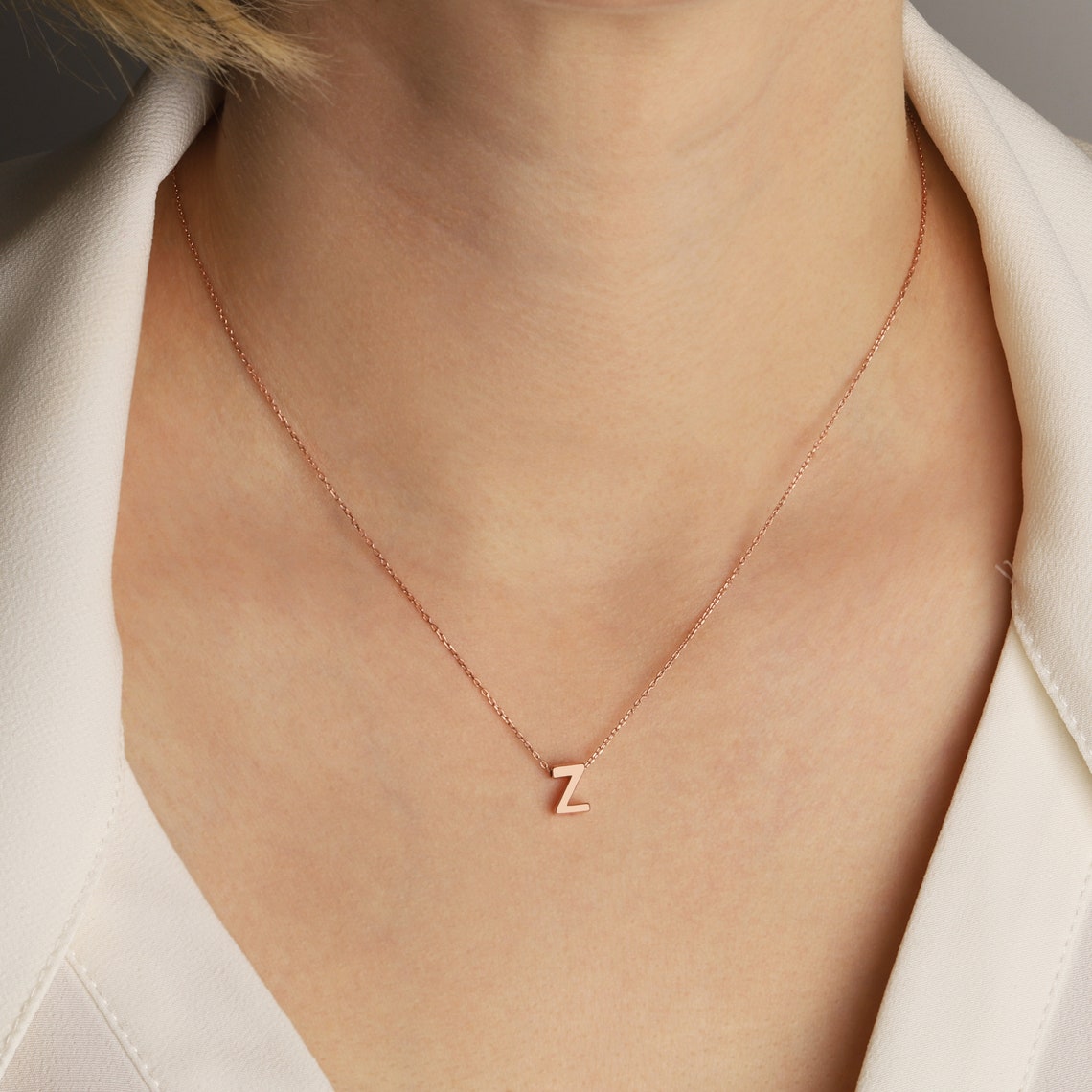 Gold Initial Necklace Rose Gold Custom Initial Necklace Etsy Canada