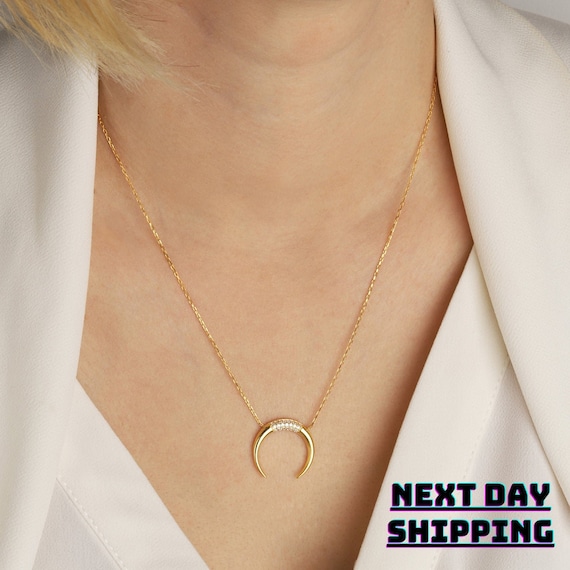 Upside hotsell moon necklace