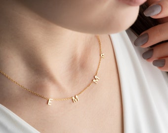 Gold Anfang Halskette - Personalisierte Buchstaben Halskette - Muttertagsgeschenk - Weihnachtsgeschenk - Mama Geschenk - Urlaubsgeschenk Schmuck - Namen Halskette