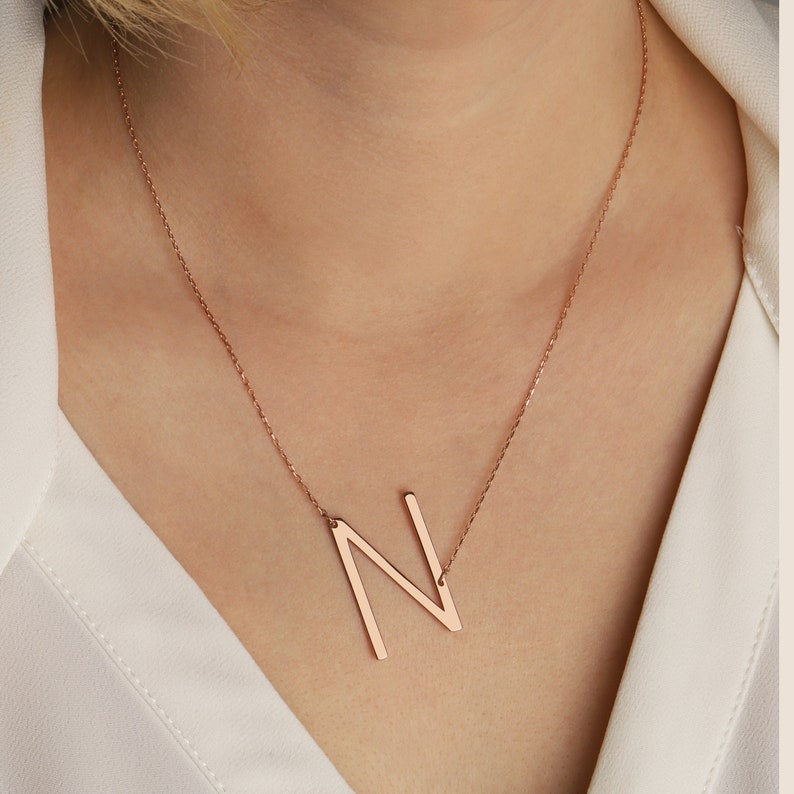 Rose gold initial necklace canada Clearance