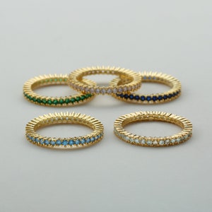 Birthstone Ring - Eternity Band - Personalized Gifts - Gifts for Her - Christmas Gifts - Mothers Day Gifts - Birthday Gifts-Grandma Gifts