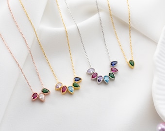 Mothers Day Gifts Family Birthstone Necklace