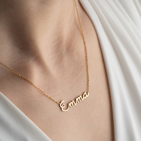 Custom Name Necklace, Gold Name Necklace, Silver Personalized Necklace, Mama Necklace