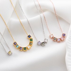 Mothers Day Gifts Family Birthstone Necklace Christmas Gifts Personalized Gifts for Her - USA