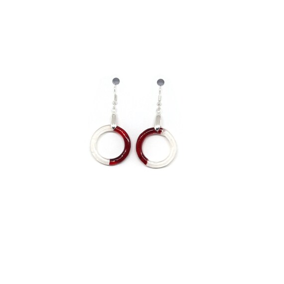 Modern Avant Garde Resin Hoop Earrings, Geometric Statement jewelry, Christmas Gifts