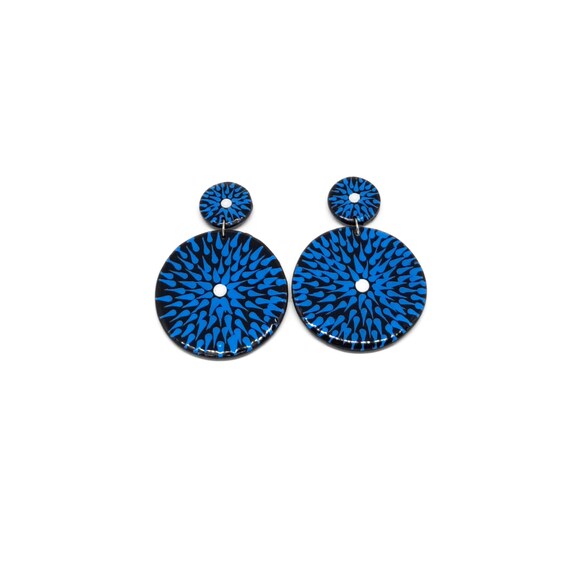 Big Circle Fireworks Painted Earrings, Modern Boho Jewelry, Available in 6 Colors