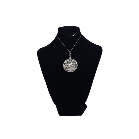 Aesthetic Transparent Resin Pendant Filled with White Seeds, Botanical jewelry, Modern pendant, Statement pendant