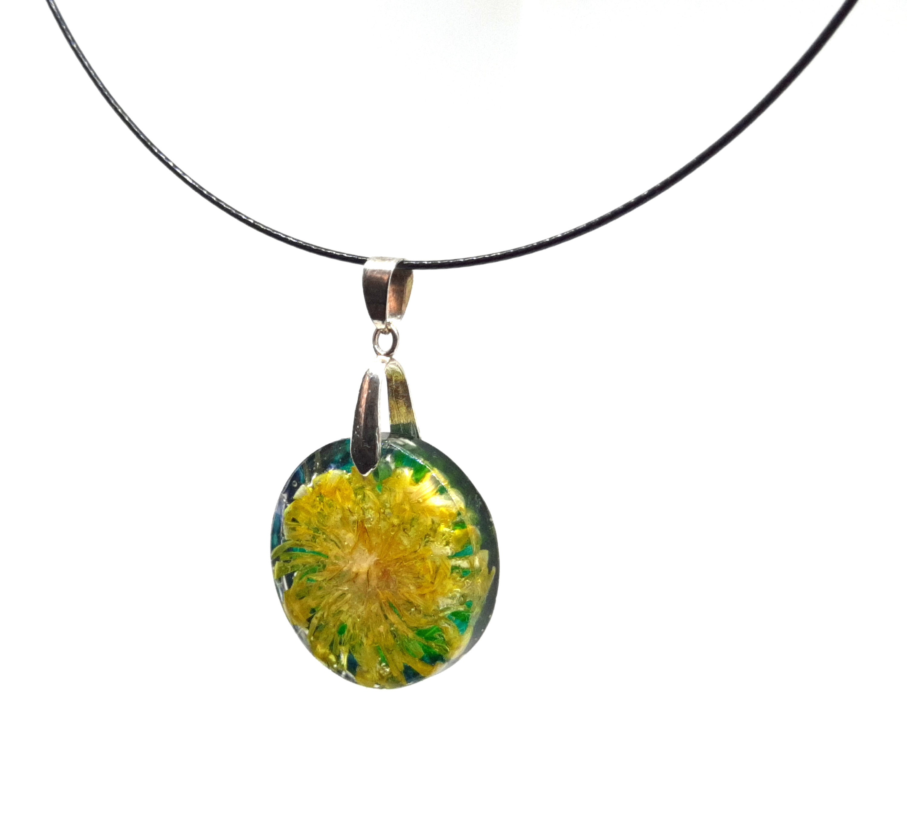 Botanical Pendant Choker Necklace Real Dandelion Necklace | Etsy