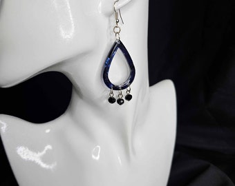 Make a Statement with Navy Resin Teardrop Earrings: Boho Chic for Every Occasion