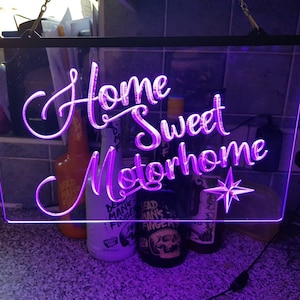 Home Sweet Motorhome Neon Sign LED Illuminated Signs Campervan Light Camper Decor Van Lights Van Interior