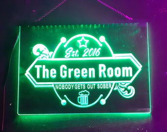 Niemand komt uit Sober Bar Sign LED Neon gepersonaliseerde verlichte Bar Signs Bier Cocktails Home Bar Decor Man Cave Lights