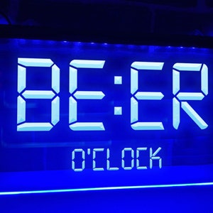 Insegna al neon a LED Beer O'clock, insegne da bar illuminate, decorazioni per bar, luci per bar, insegne da pub, luce per caverna dell'uomo