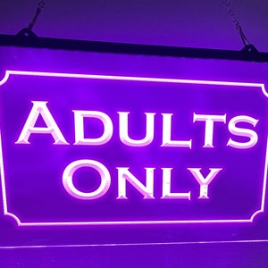 Adults Only LED Neon Sign Illuminated Bondage Décor Adult Lights Naughty Light For Room