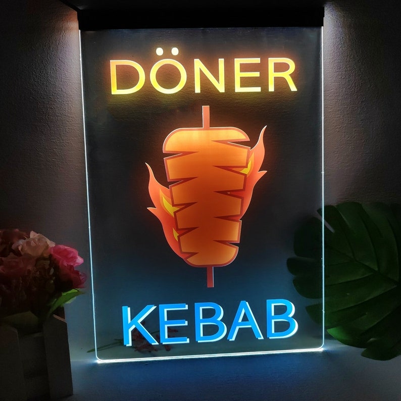 Doner Kebab Printed LED Neon Illuminated Sign for Shop or Restaurant - Etsy