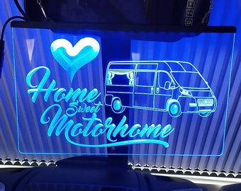 Rain or Shine It's Caravan Time Illuminated LED Neon Sign Campervan ...