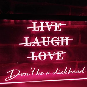 Live Laugh Love Funny LED Neon Illuminated Sign Home Decor Light Funny Décor Bar Lights Slogan Signs Bedroom lamp