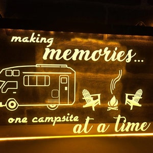 Making Memories in Motorhome Illuminated LED Sign Neon Lights Decor Camper Vanlife