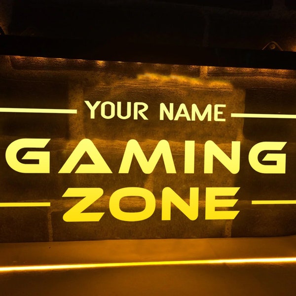 Zona de juegos, letrero de neón LED iluminado personalizado, luces para sala de juegos, letreros para jugadores