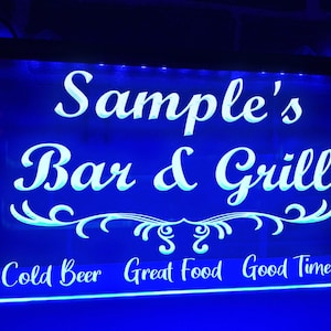Bar e grill illuminato illuminato LED neon firma cibo ristorante arredamento