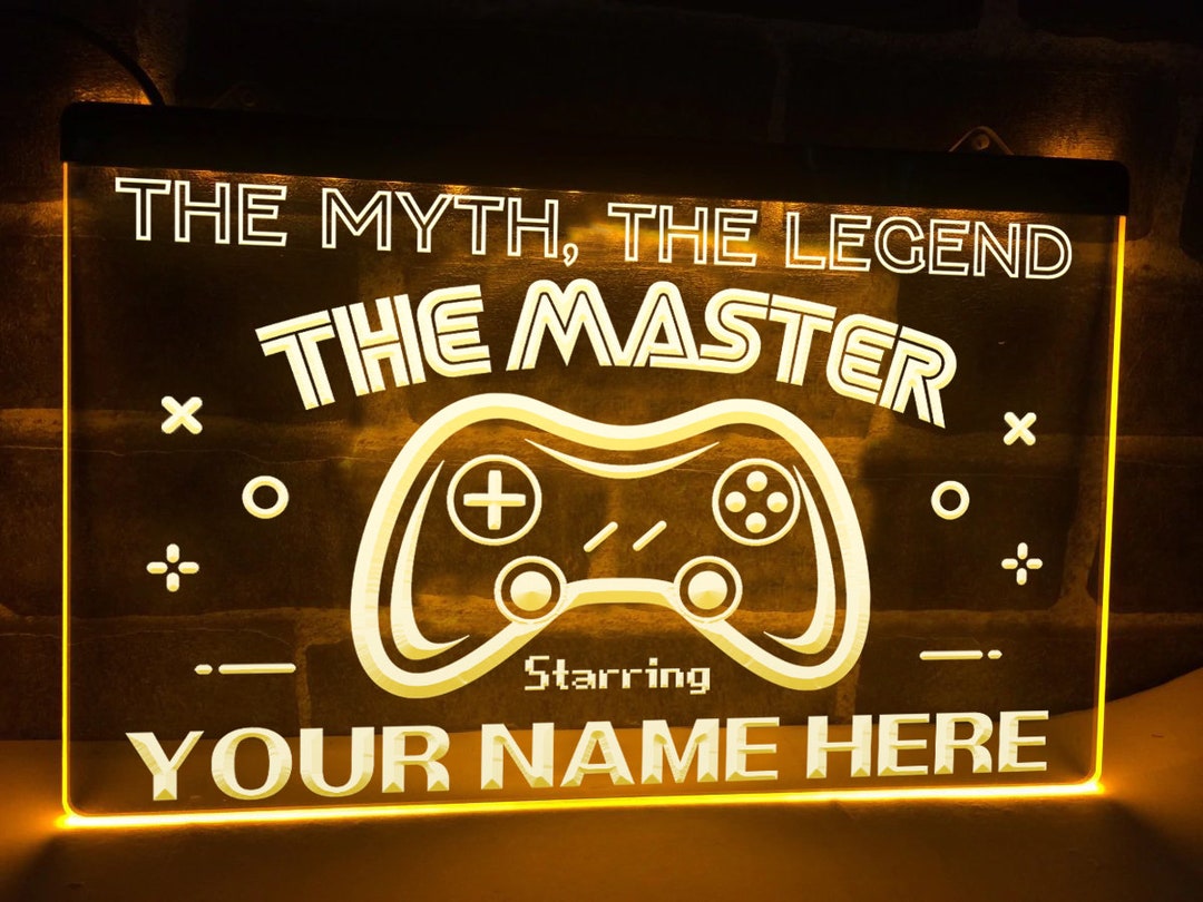 Gaming Master Personalized Illuminated LED Neon Sign for Game Room ...