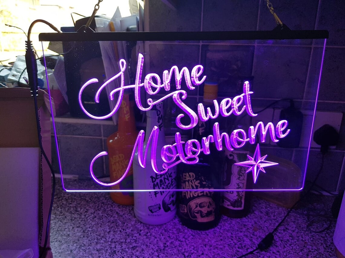 Home Sweet Motorhome Neon Sign LED Illuminated Signs Campervan Light ...