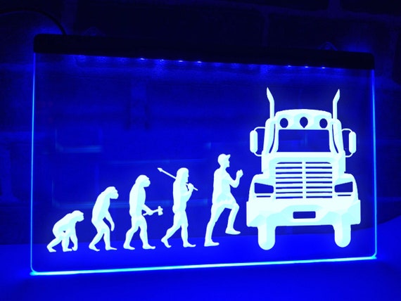 Né au camion LED Néon Illuminé Panneau Camionneur Camionneur Camionneur Décor  Cabine Lumières CamionNeur Cadeau -  France