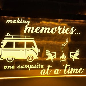 Making Memories in Campervan Illuminated LED Sign Neon Lights Camper Decor Vanlife