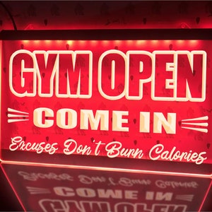 Gym Open Come In LED Neon Illuminated Gym Sign Entrance Signs Lights
