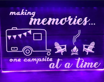 Making Memories in Caravan Illuminated LED Sign Neon Lights Decor Vanlife