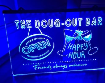 Happy Hour Bar Illuminato ILLUMINATO NEON Bar Room Sign