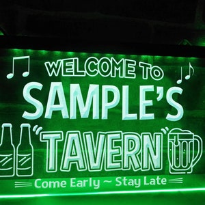 Insegna bar personalizzata a LED al neon, luce da pub sospesa personalizzata, display illuminato per bar di casa, finestra da pub fai da te e lampada USB da parete