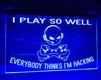 I Play So Well LED Sign Neon Light Illuminated Game Room Decor Gamers Lights Man Cave Mancave gaming