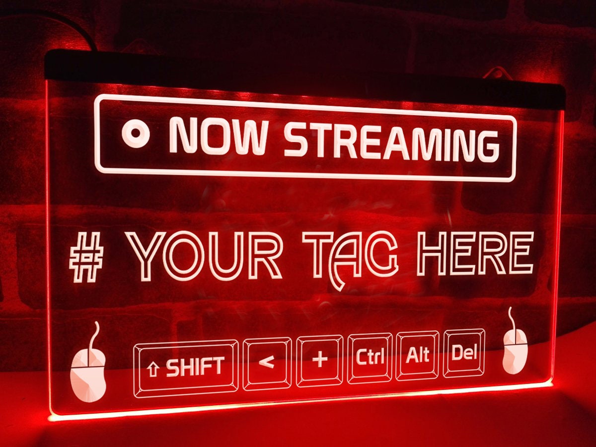 Now Streaming Personalized Illuminated LED Neon Sign Streamer Lights ...