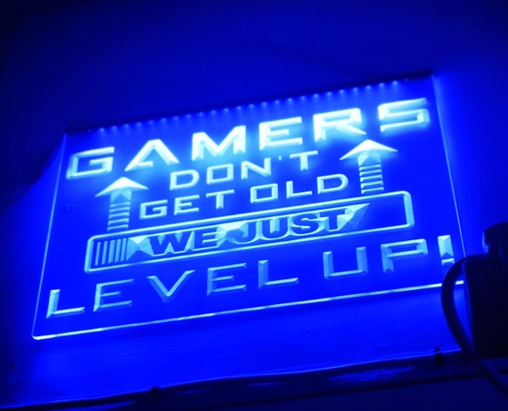 Gamers Don't Get Old LED Neon Illuminated Sign Game Room Decor