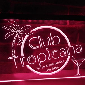 Flamingo Club Tropicana Drinks Neon Signs
