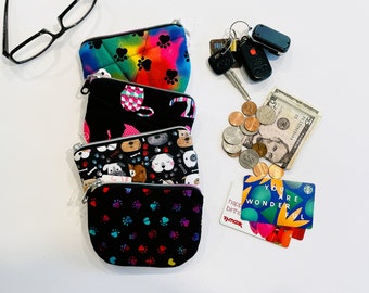 Ready to Ship. Quilted Padded Zipper Pouch. Coin Card Keys Earpods. Cotton Foam. Gift. Birthdays, Mothers day.