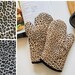 Leopard Cheetah Print. Oven Mitts, Potholders Handle Sets.  Extra Thick Quilted Handmade. Hostess, Mothers Day Gift. 