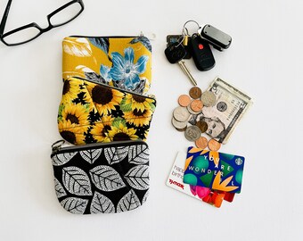 Ready to Ship. Quilted Padded Zipper Pouch. Coin Card Keys Earpods. Cotton Foam. Gift. Birthdays, Mothers day.