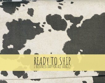 Cow Spots. Cotton Canvas. Printed Woven Fabric. 100% Cotton. Fabric by the Yard, Half, Fat Quarter Cut. Sewing Supply