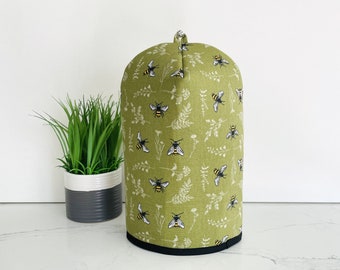 Ready to Ship. Honey Bees Green. Coffee Cosy. Bodum Press Warmer. Foam Padded Cozy Covers. Heat Insulated. Silver Charm.