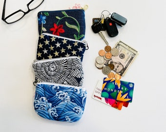 Ready to Ship. Quilted Padded Zipper Pouch. Coin Card Keys Earpods. Cotton Foam. Gift. Birthdays, Mothers day.