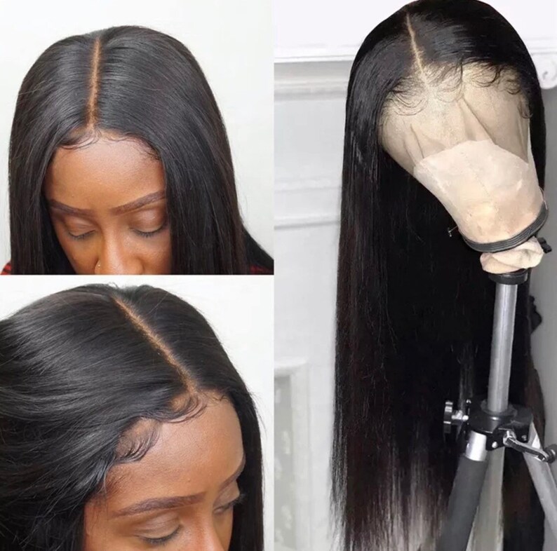 LUXE WIG Silky Straight Natural 1B Lace Front Wig Etsy