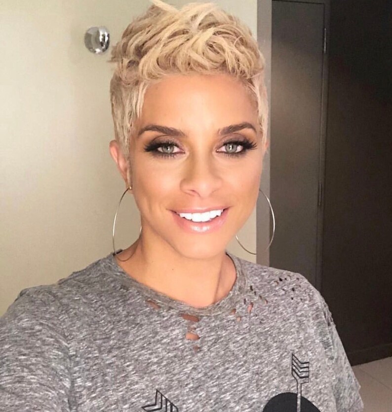 LUXE WIG 613 Blonde Pixie Cut Full Lace Wig Etsy