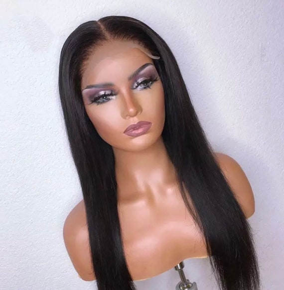 LUXE WIG Silky Straight Natural 1B Lace Front Wig | Etsy