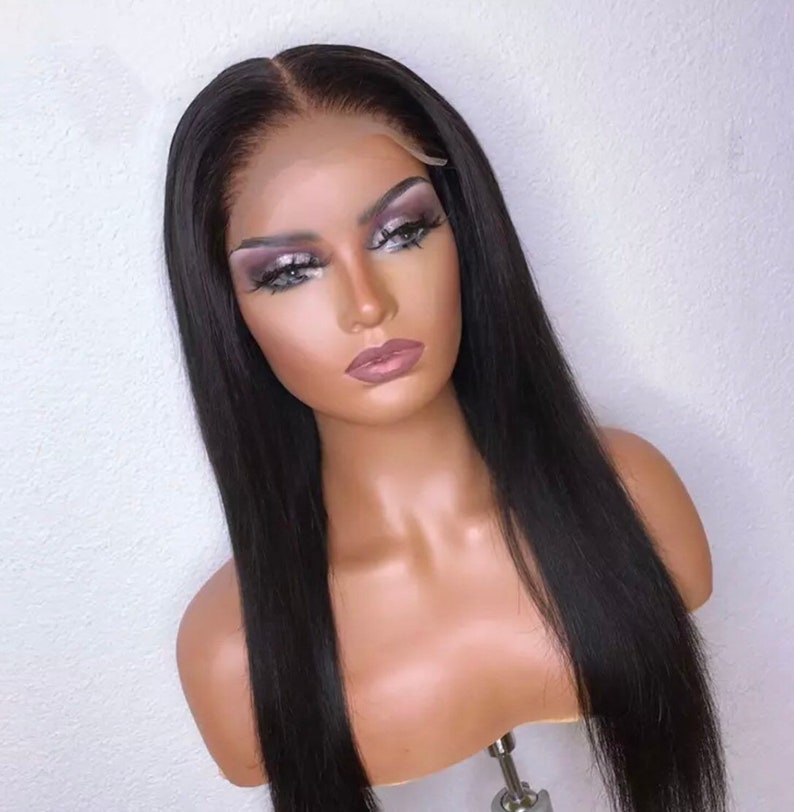LUXE WIG Silky Straight Natural 1B Lace Front Wig Etsy